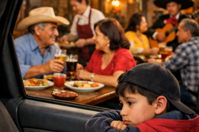 Cuando mi nieto volvió a casa y susurró “Comieron en el restaurante mientras yo esperaba en el coche…”, supe que esa noche destaparía la traición mejor escondida de nuestra familia
