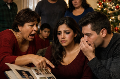 Mamá sacó el álbum antiguo en Nochebuena; mi prometido se quedó helado y susurró “no veas esa página”… y entonces comprendí que mi infancia era una mentira.