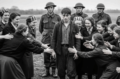 “Archivos recién revelados cuentan la increíble historia de un joven granjero británico que, tras realizar un gesto tan inesperado como heroico para ayudar a 136 mujeres alemanas retenidas en una granja provisional, recibió una respuesta sorprendente: todas ellas le gritaron al unísono que ‘se casarían con él’. Lo que ocurrió después desconcertó incluso a los oficiales.”