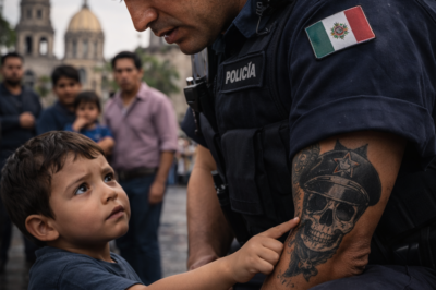 El niño huérfano ve el tatuaje del policía y dice: «Mi papá tenía el mismo»… y el policía se queda petrificado.